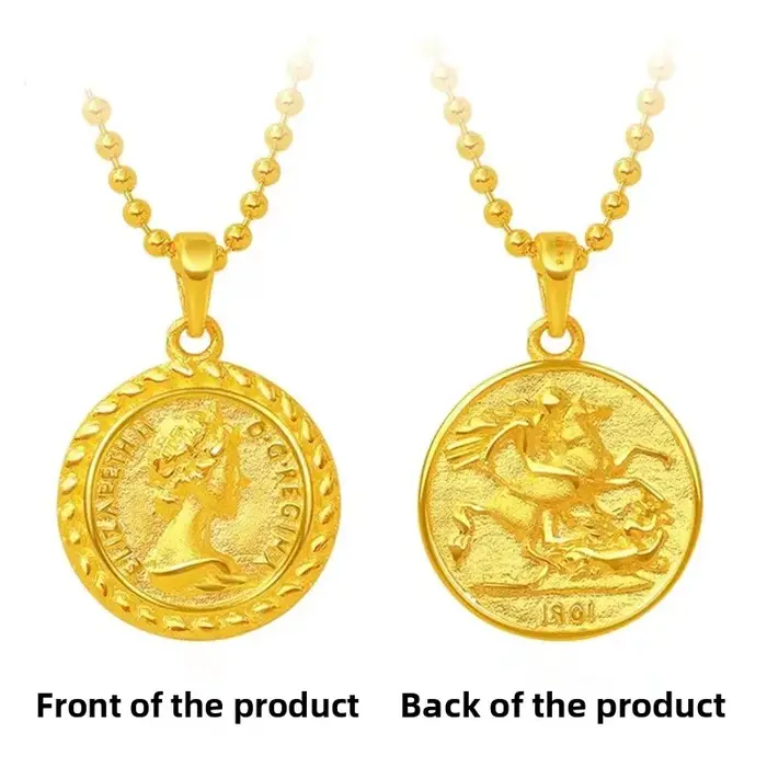 Collier double face en laiton plaqué or