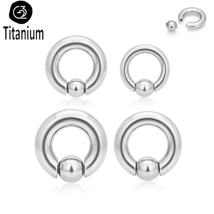 Septum Piercing bijoux F136 titane nez anneau fil interne grand calibre circulaire haltères oreille Lobe Piercing expanseur boucle d'oreille